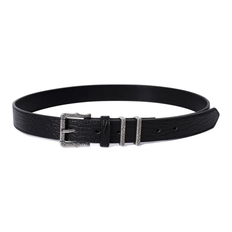 FORTEI Cow Leather Belts Unisex Black, Gift Item 3.0CM-0