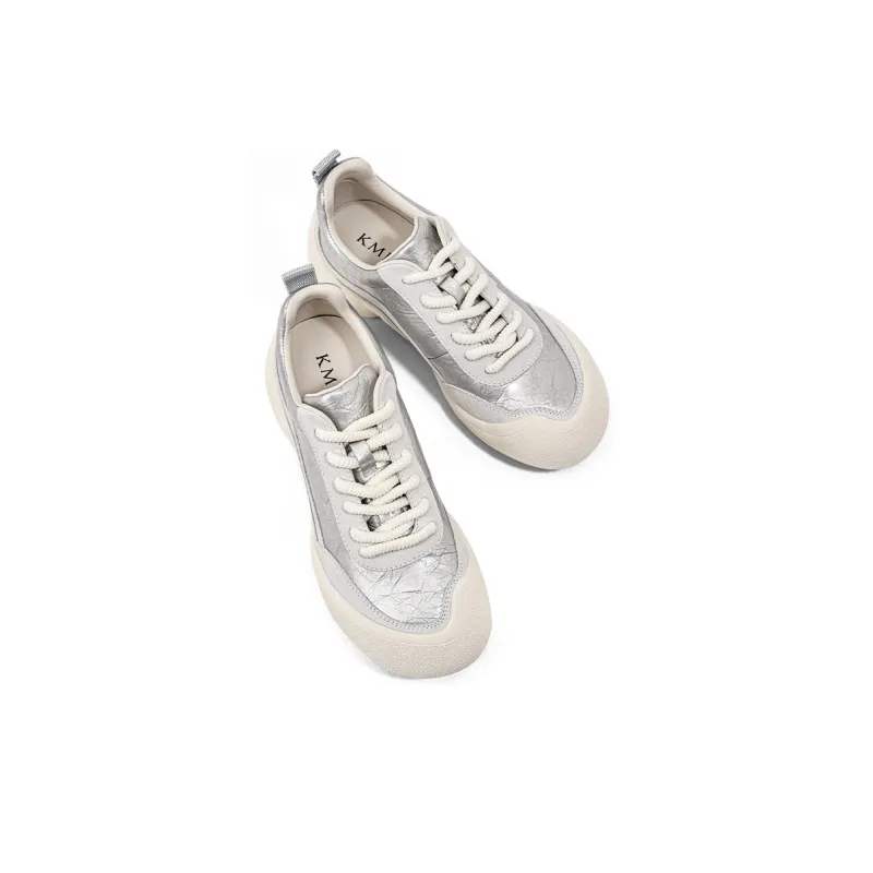 KMD Low Top Casual Shoes Women's Silver-2