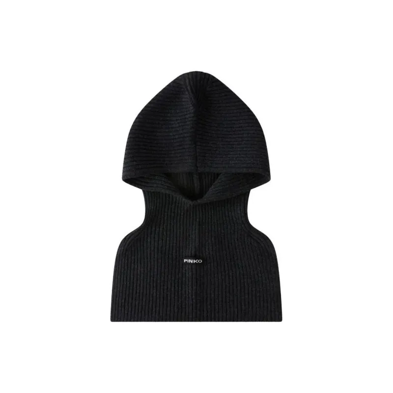 PINKO Knitted Fabric Wool Cashmere Hats & Caps Unisex Black-0
