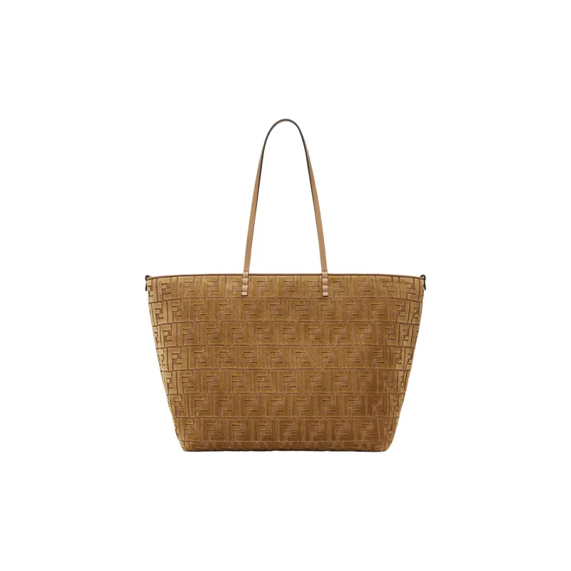 FENDI Polyester Tote Bag Shopping Bag Shoulder Bags Large Size Women's Beige-2