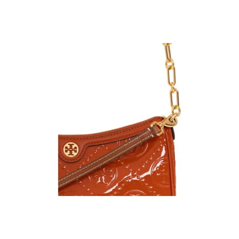 TORY BURCH T Monogram Patent Leather Shoulder Bag Portable Crossbody Bag Shoulder Bag Women's Spring Red-4
