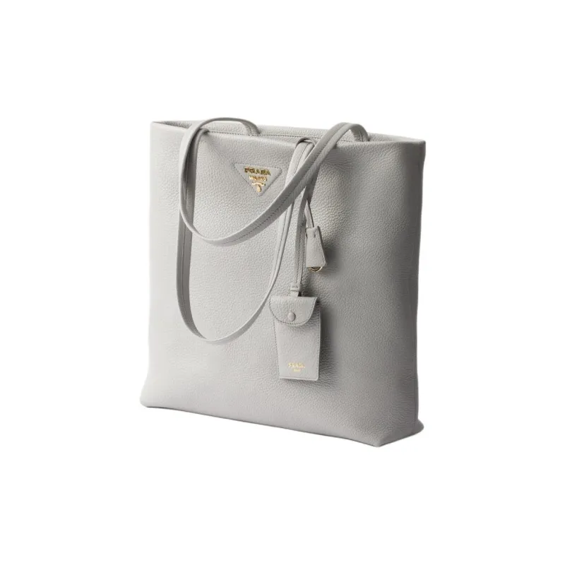 PRADA Calfskin Tote Bag Shopping Bag Shoulder Bag Handbag Large Size Women's Granite Gray-1