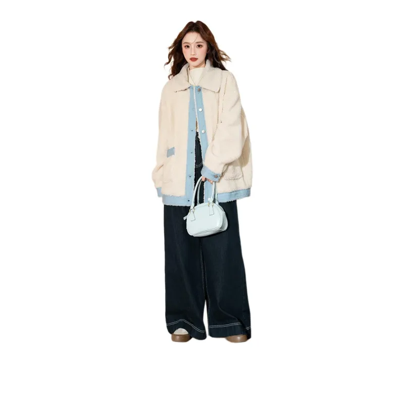 Tonlion Velvet feel Coat Women's Ecru-1
