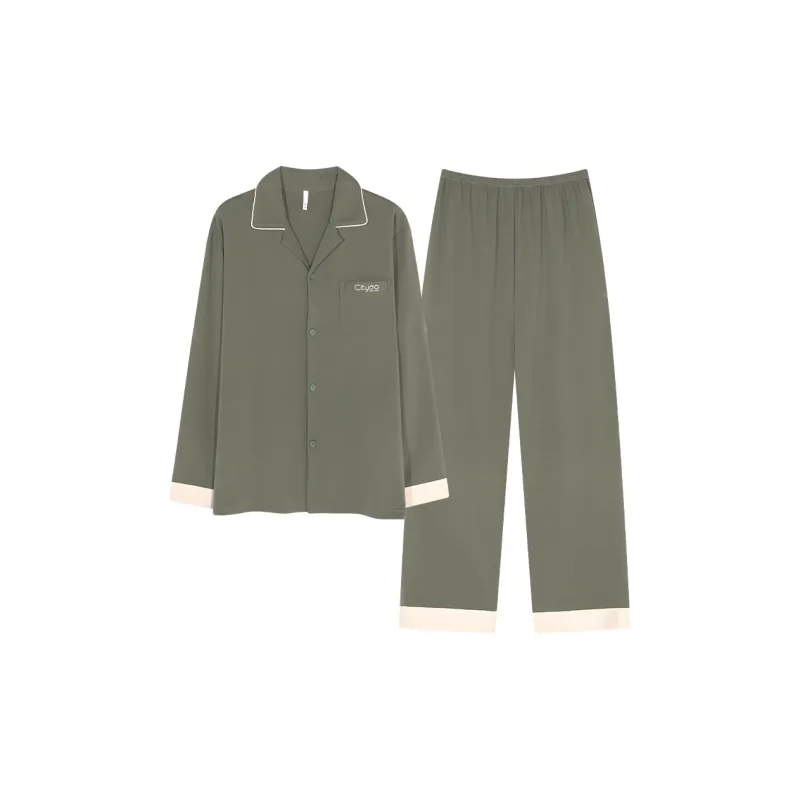 XIAFENYAN Pajama Set Men's Green-0