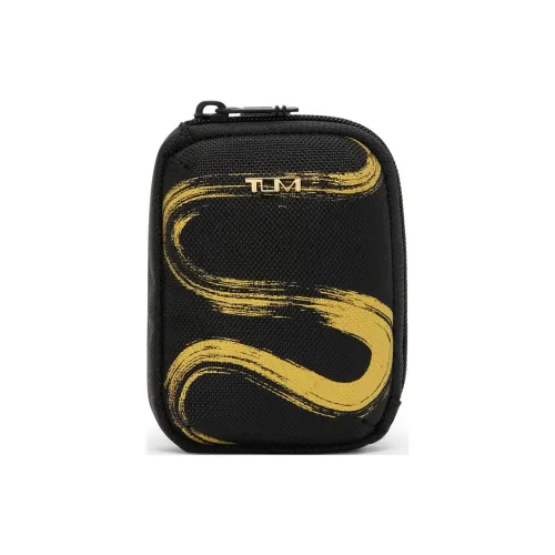 TUMI Nylon Storage Bag Unisex Golden Snake Brushwork
