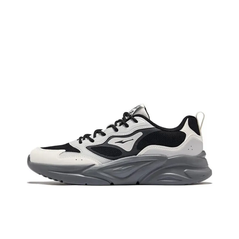 Erke Cushioning Anti Slip And Wear Resistant Low Top Casual Shoes Men's White Gray Black-0