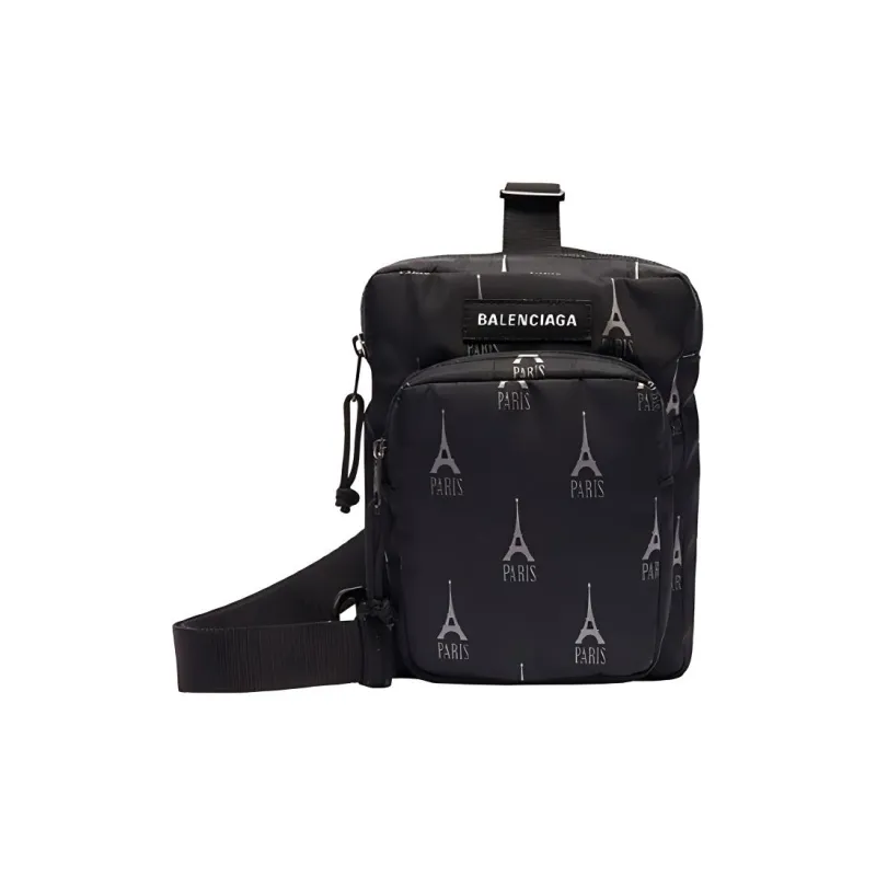 Balenciaga Nylon Fabric Sling Bag Men's Black-0