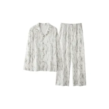 XIAFENYAN Pajama Set Unisex Light Gray