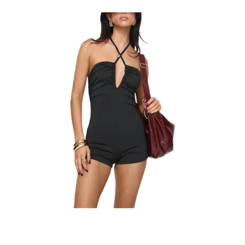 PRINCESS POLLY CARBONE ROMPER Bodysuits Women's Black