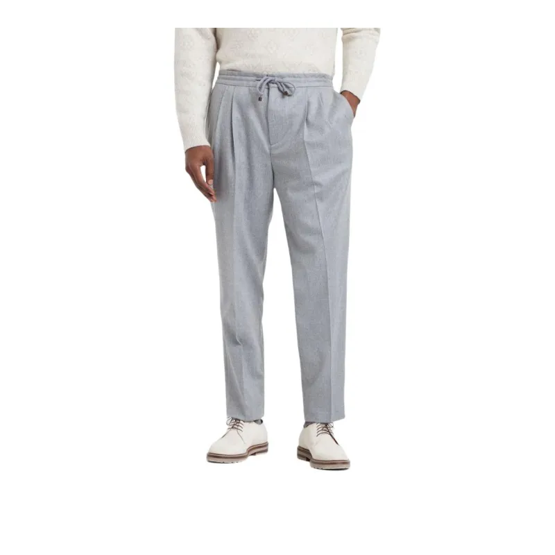 Brunello Cucinelli Pleated Tapered Leg Trousers-3