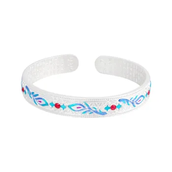 OWNREWARDS 999 Fine Silver Bangles Women's