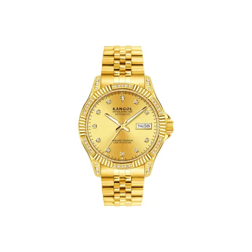 KANGOL Wealth From All Directions Mechanical Movement Stainless Steel Watchband Watch Men's Watches Gold Dial