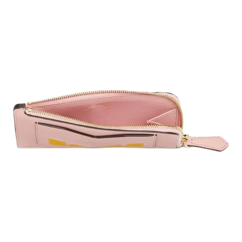 FENDI Calfskin Card Holder Women's Pink-2