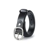 Silver Buckle Black Strap (Top Grain Cow Leather)