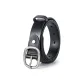 Silver Buckle Black Strap (Top Grain Cow Leather)