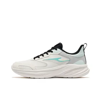 Erke Cushioning Rebound Lightweight Breathable Low Top Running Shoes Men's Microcrystal White/Jet Black