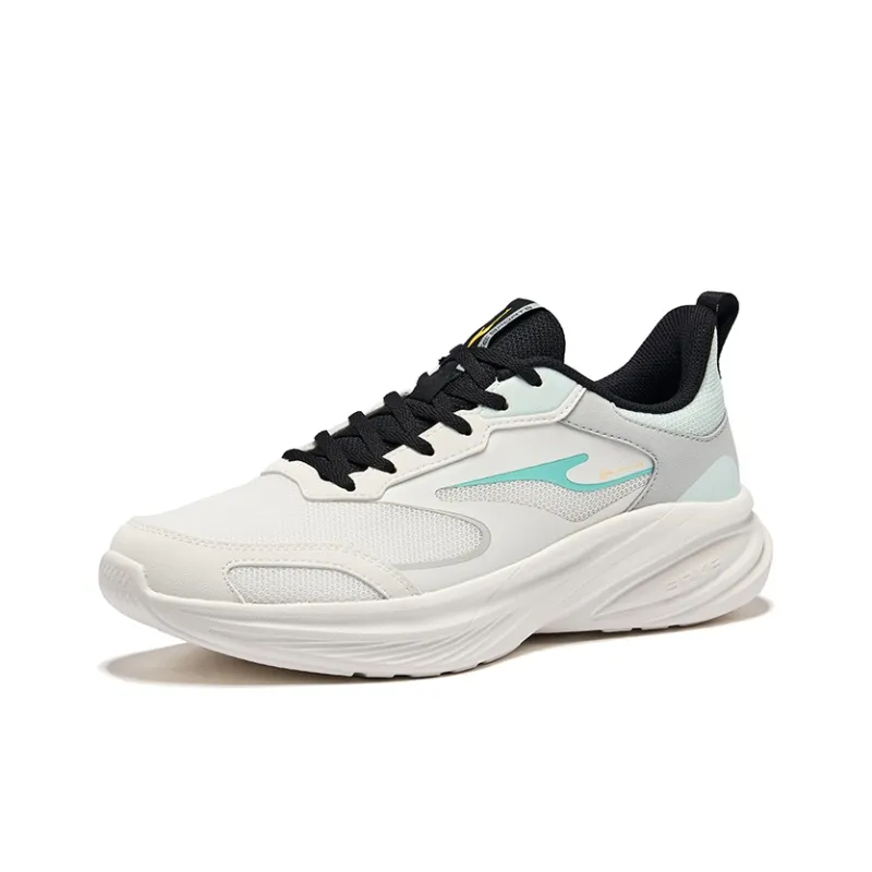 Erke Cushioning Rebound Lightweight Breathable Low-Top Running Shoes Men's Microcrystal White/Jet Black-3