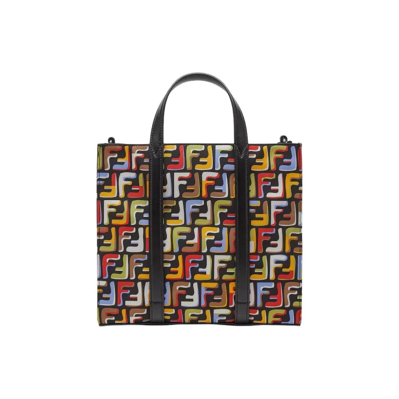 FENDI FF Polyamide Tote Bag Shopping Bag Handbag Mini Women's Black & Multicolor-2
