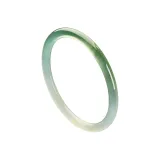 Icy Clear Aqua Blue Dingdang Bangle-Thin Band