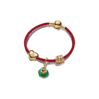 Pandora Gold Plated Bracelets Women's Red
