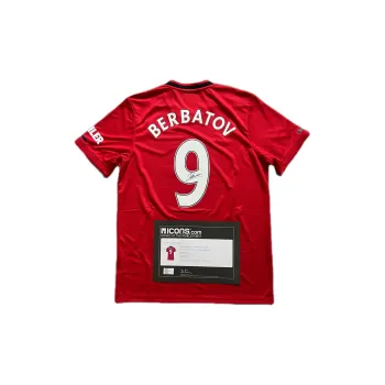 ICONS.com Belbatofov Manchester United Shirt Includes Certification Certificate Not Framed Football Jerseys