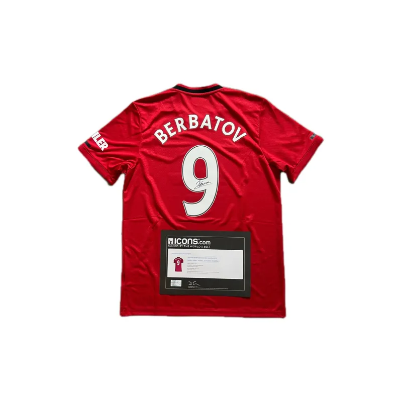 ICONS.com Belbatofov Manchester United Shirt Includes Certification Certificate Not Framed Football Jerseys-0
