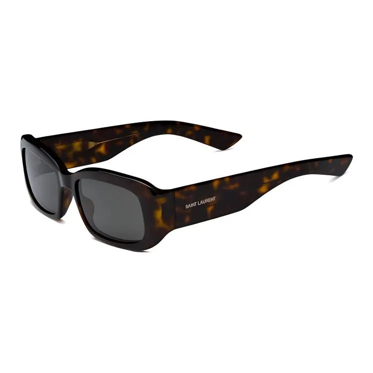 SAINT LAURENT Injection Molding Plastic Polyamide Rectangular Sunglasses Women's Brown Tortoiseshell-0