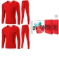 Crew Neck 2-Piece Underwear Set (Red+Red) Thickened and Fleece-Lined/Prosperity Gift Box Set
