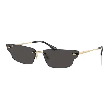 RayBan Metal Irregular Shape Sunglasses Unisex Light Gold
