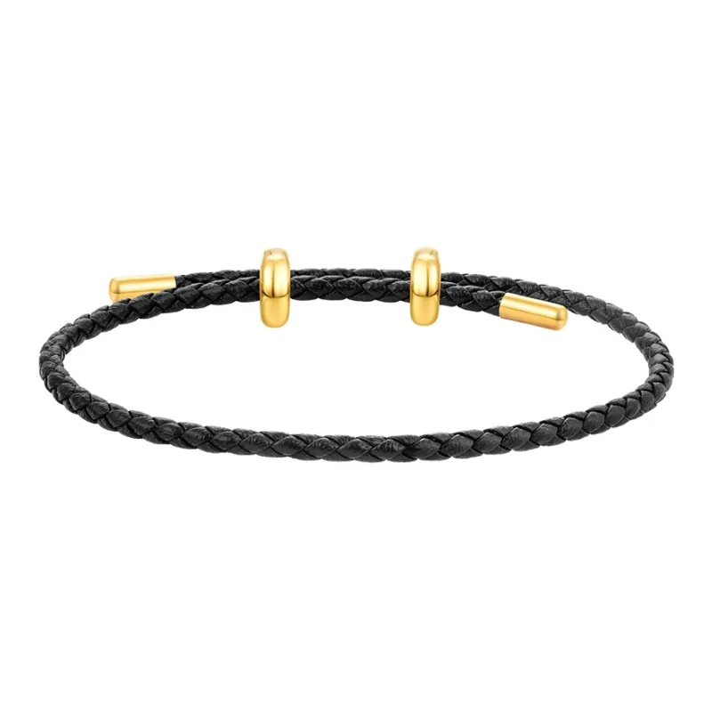 CHOW TAI FOOK Cow Leather Fortune Bracelet Unisex-2