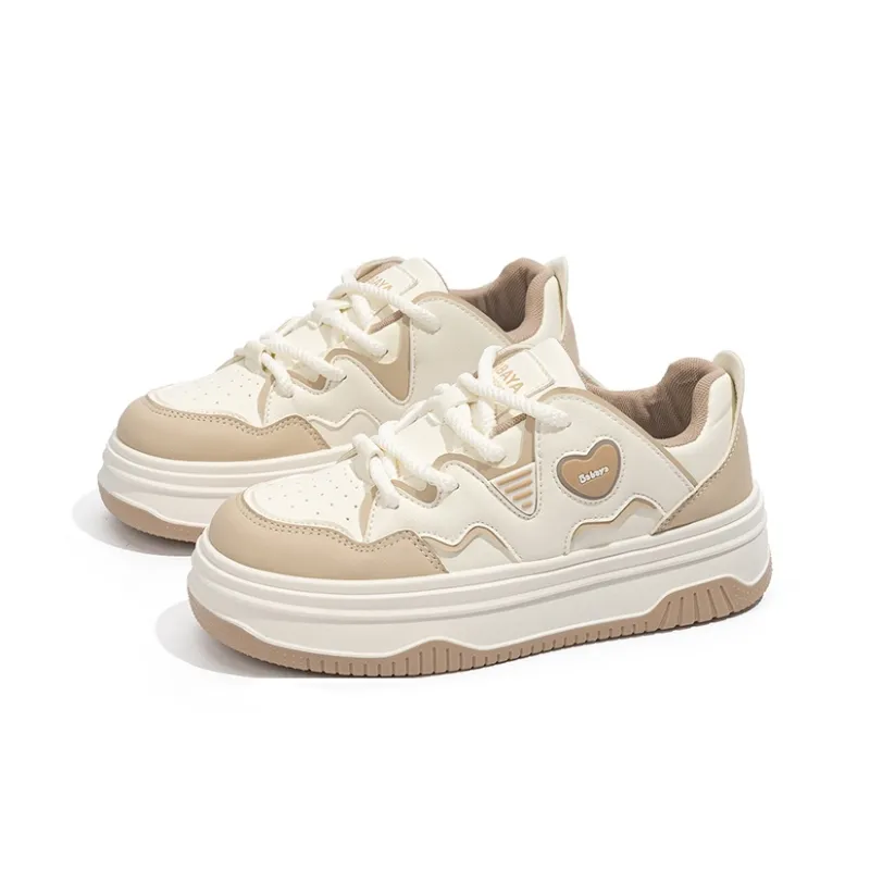 BABAYA KIDS Anti Slip And Wear Resistant Breathable Low Top Skateboard Shoes Women's Khaki-2