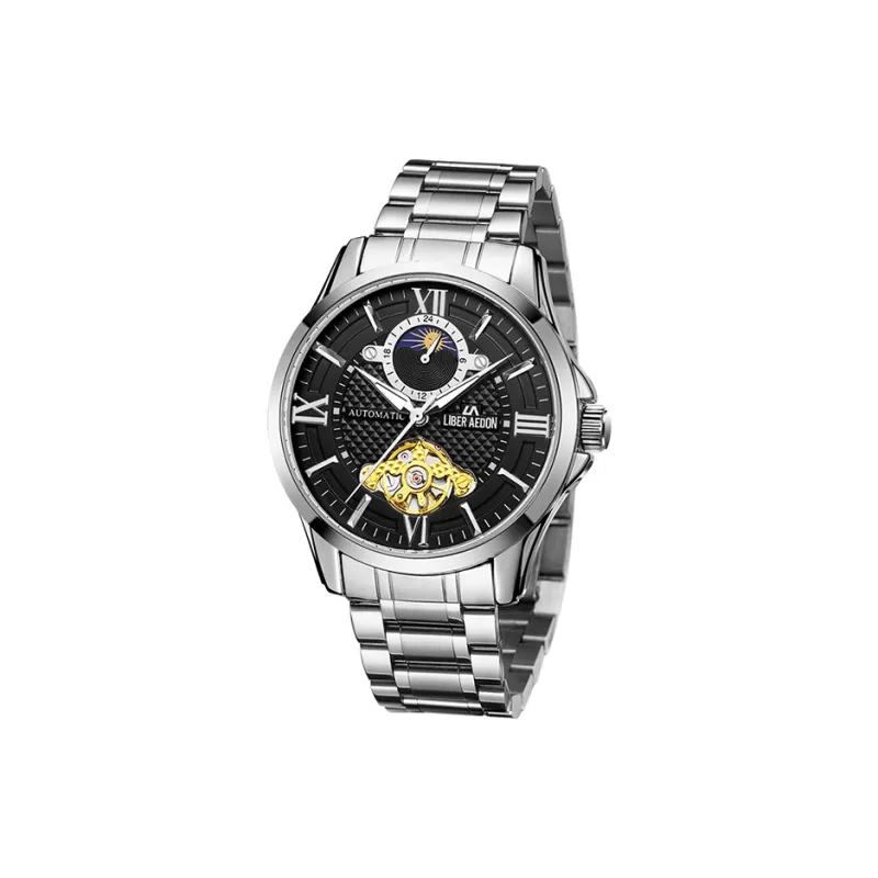 LIBER AEDON Automatic Mechanical Movement Silver Dial Men's Watches Brand Classic Box-9