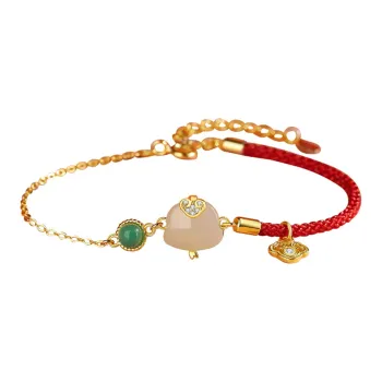 Emerald Hetian Jade Bracelets Pale Greenish White Jade Women's