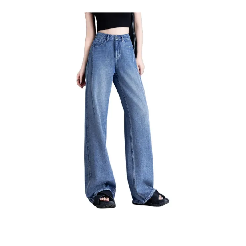 You Cow Me Pants Jeans Women's Sand Wash Blue-1