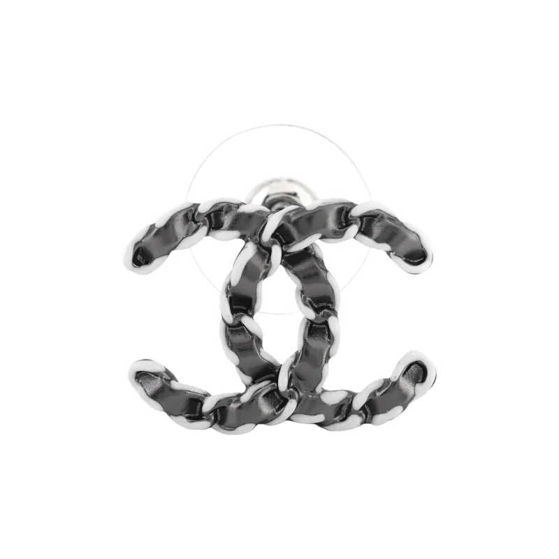 CHANEL Stud Earrings Women's Black-0
