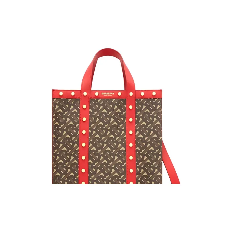 Burberry Eco-Friendly Canvas Tote Bag Portable Crossbody Bag Shoulder Bag Small Size Unisex Bright Red-1