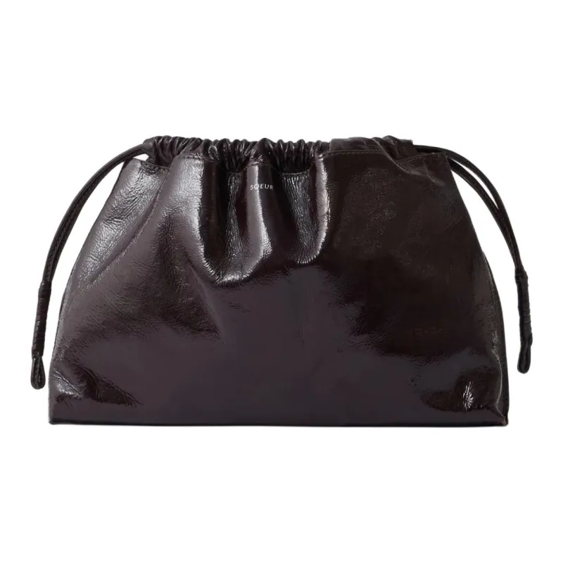 SOEUR Patent Leather Goatskin Shoulder Bag Women's Dark Burgundy-1