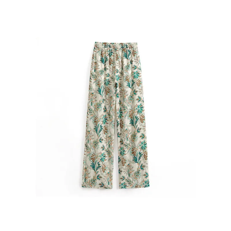TOUCH Casual Pants Women's Coffee Green Multicolor-3