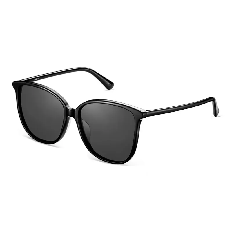 LOHO Plate Frame Square Travel Driving UV Protection Sunglasses Women's Black Ecru-4