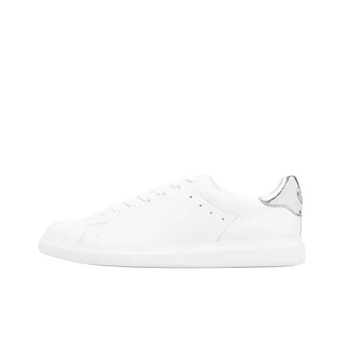 TORY BURCH Stylish Skateboarding Shoes Women's White Silver