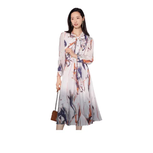 BBLLUUEE Long Sleeved Dress Women's Rimu Orange