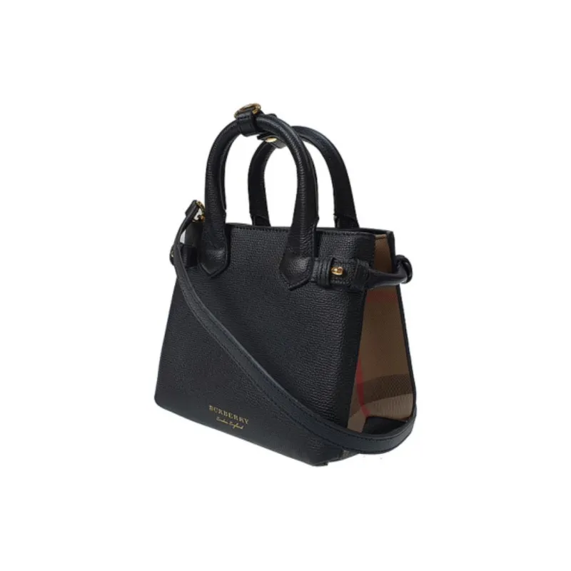 Burberry The Banner Series Leather Shoulder Bag Crossbody Bag Handbag Mini Women's Black-2
