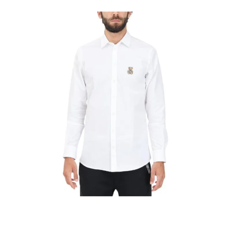 MOSCHINO Teddy Bear patch Cotton Shirt-1