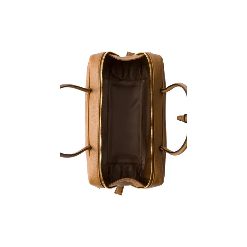 PRADA Calfskin Shoulder Bag Medium Size Women's Caramel-3