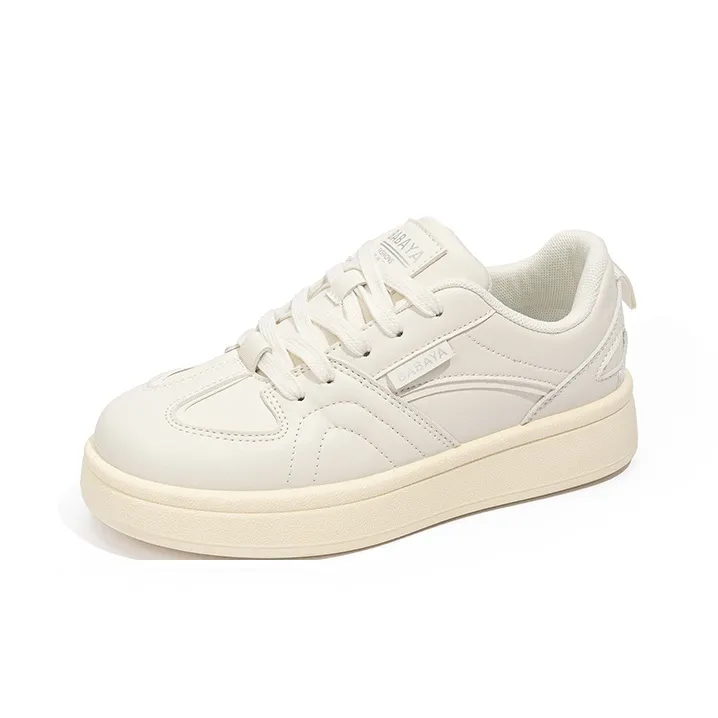 BABAYA KIDS Anti Slip And Wear Resistant Lightweight Low Top Skateboard Shoes Women's White-1