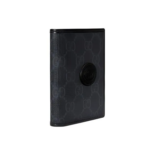 GUCCI Canvas With Leather Trim Wallet Mini Men's Black-1