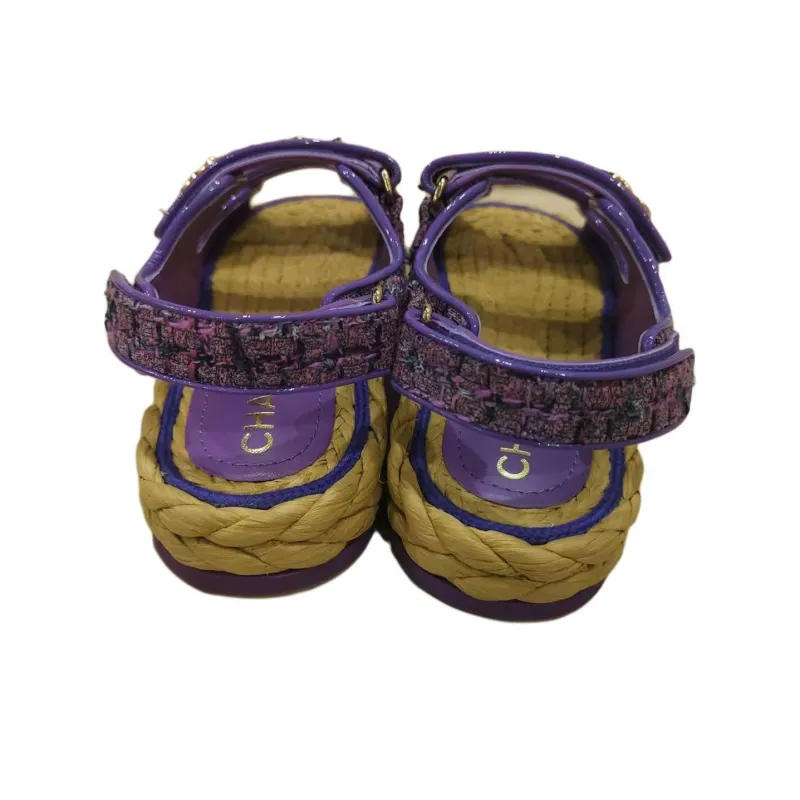 CHANEL 23A One Strap Sandals Women's Purple-2