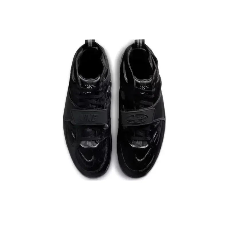 Corteiz x Nike Air Trainer Huarache Anti-Slip Wear-Resistant Mid-Top Vintage Basketball Shoes Unisex Black-2