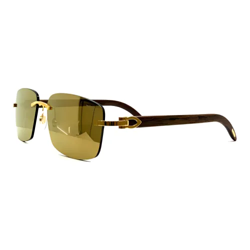 CARTIER Acetate Rectangular Sunglasses Men's Brown