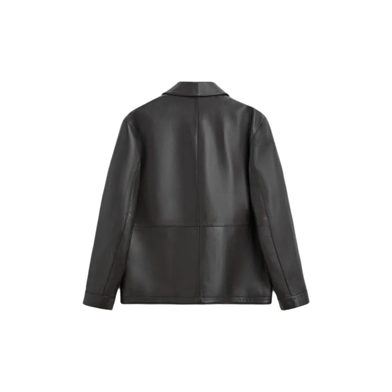 ZARA Leather Jacket Unisex Brown-1